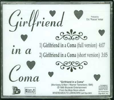Girlfriend in a Coma Single CD Back